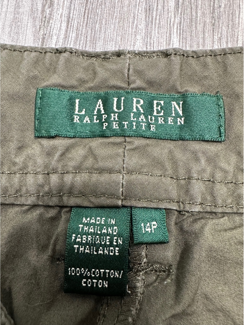 Lauren Ralph Lauren Petite Olive Green Capri Pants Size 14P - Picture 5 of 6